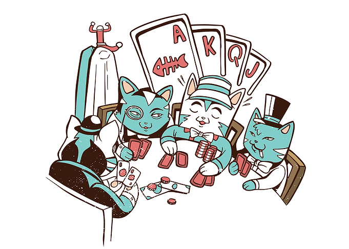 Vintage cats anime poker