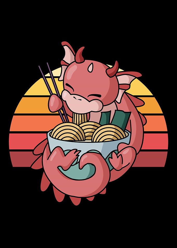 Funny Dragon Ramen Lovers