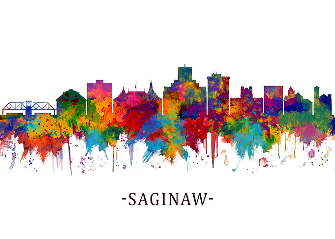 Saginaw Michigan Skyline