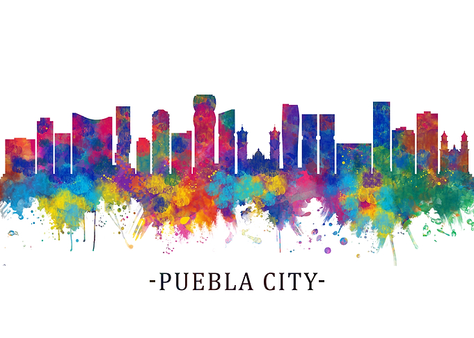 Puebla City Mexico Skyline