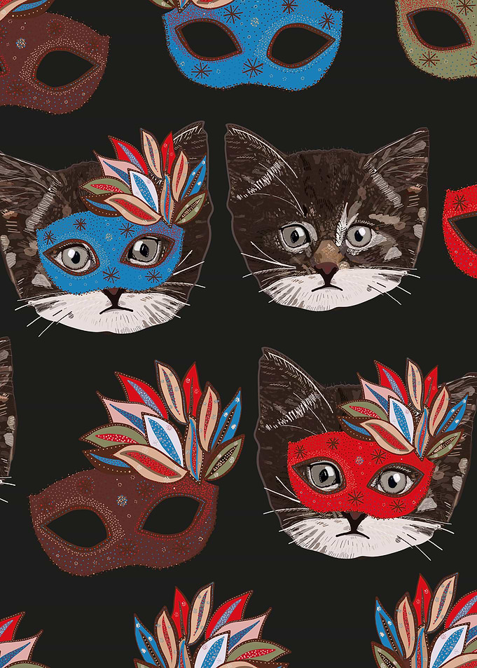 Mask and cute lovely cat