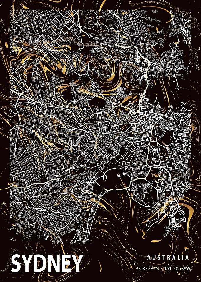 Sydney City Map Australia