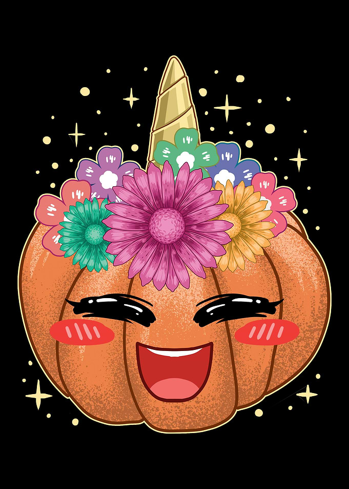 Cute Unicorn Pumpkin Hallo
