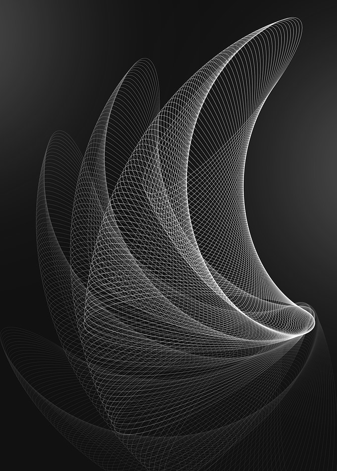Black white abstract shape