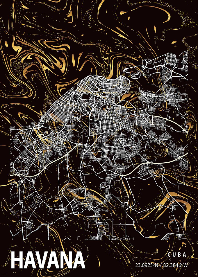 Havana City Map Cuba