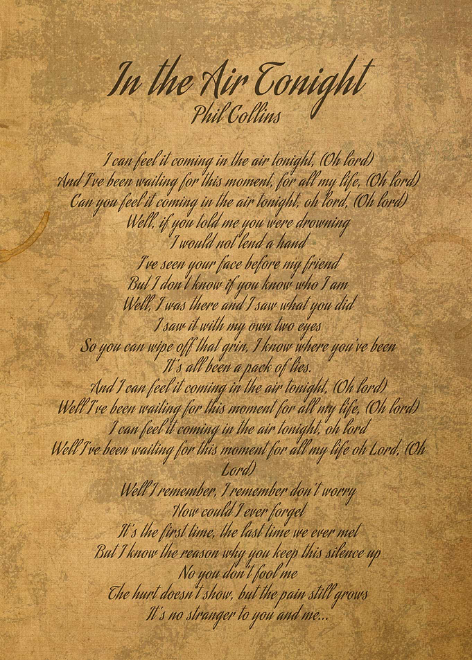 In the Air Tonight Lyrics
