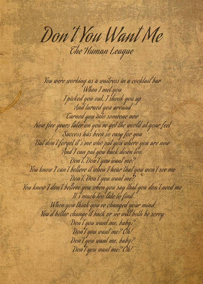 Dont You Want Me Lyrics