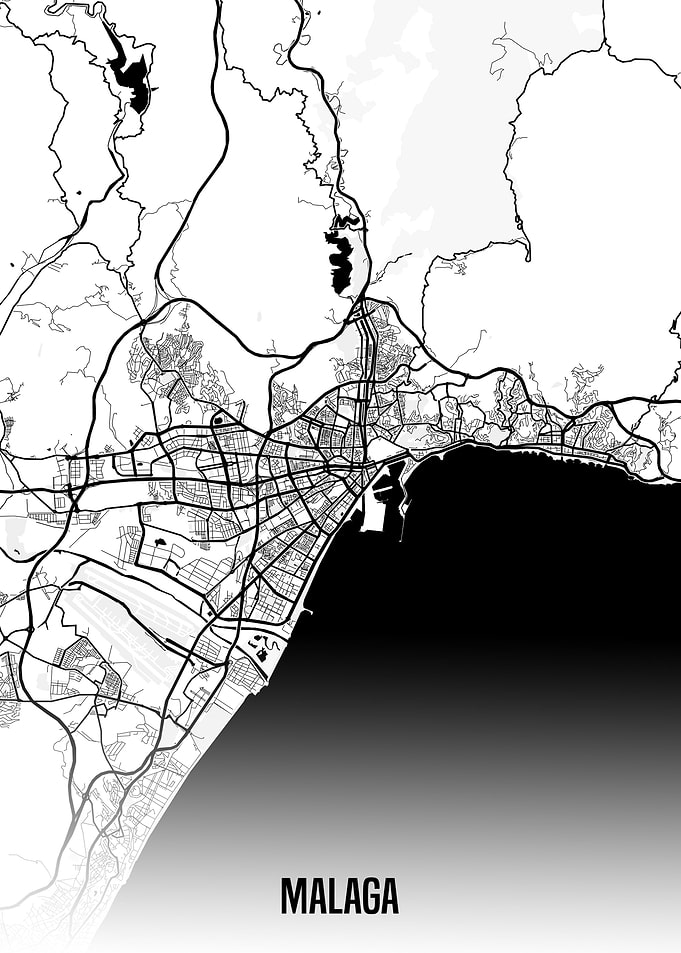 Malaga white map