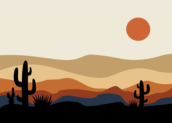 sunset in the desert