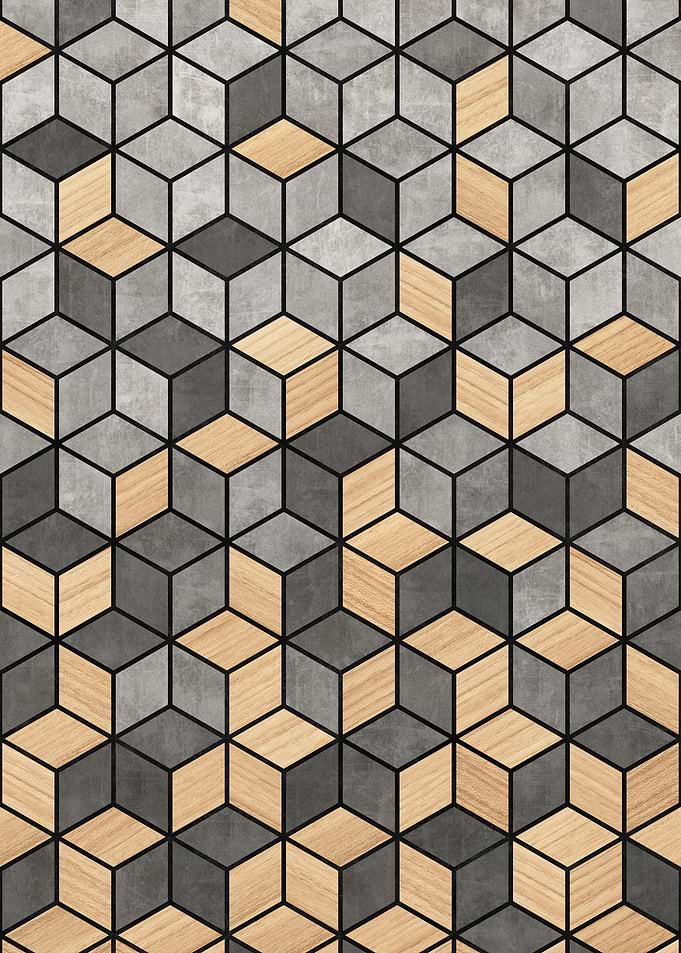 Concrete and Wood Cubes