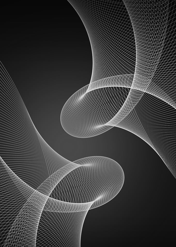 Black white abstract shape