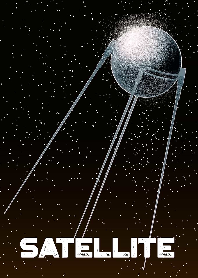 Retro Satellite in Space