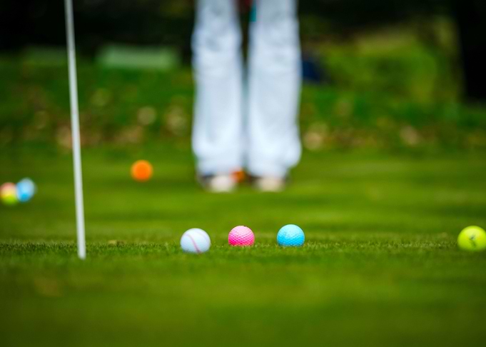 Multicolored golf balls