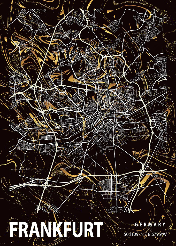 Frankfurt City Map Germany