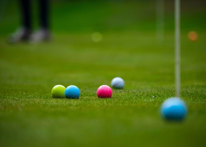 Multicolored golf balls