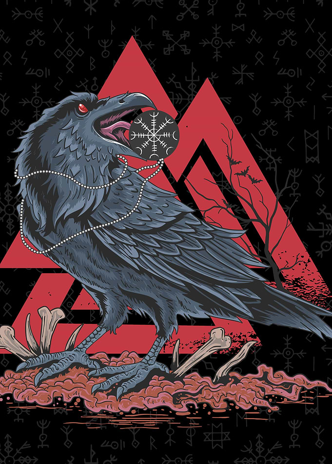 Valknut Viking Odins Raven