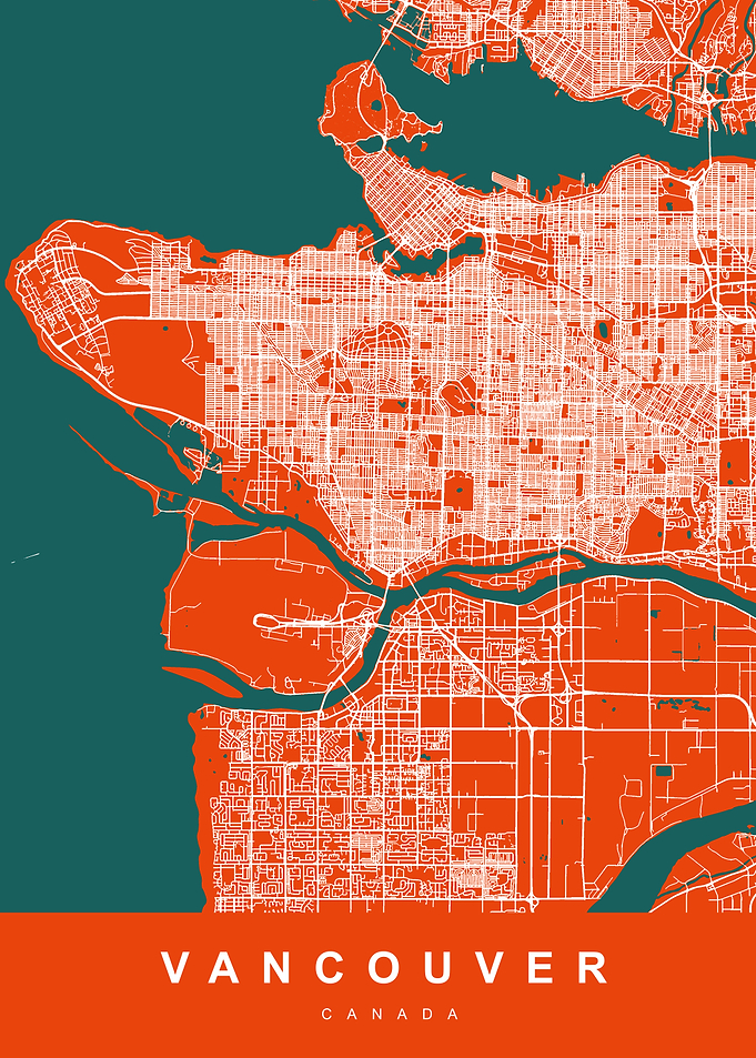 VANCOUVER City Map Canada