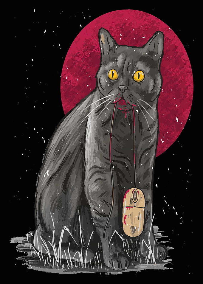 Cat with mouse