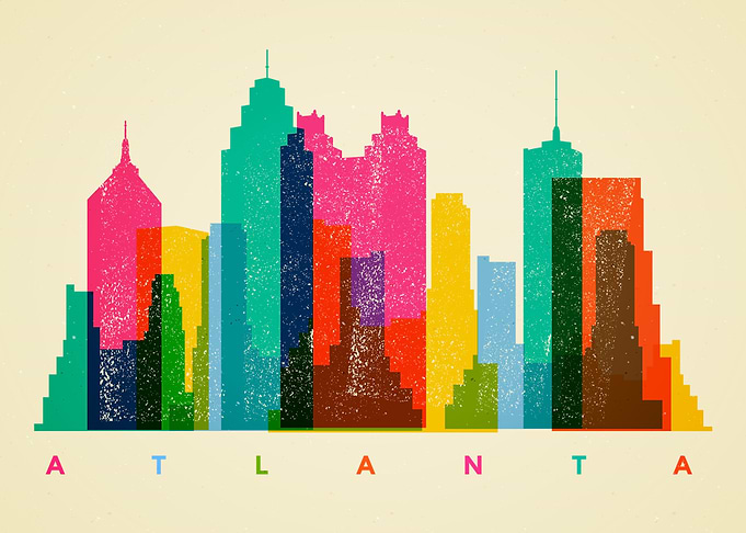 Colorful Atlanta Skyline
