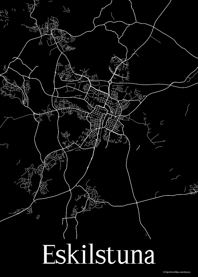 Eskilstuna Black Map