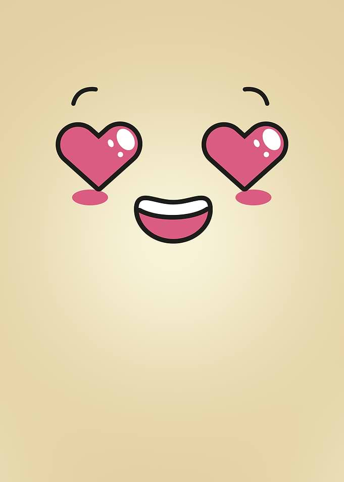Heart Eyes Cute Face Emoji
