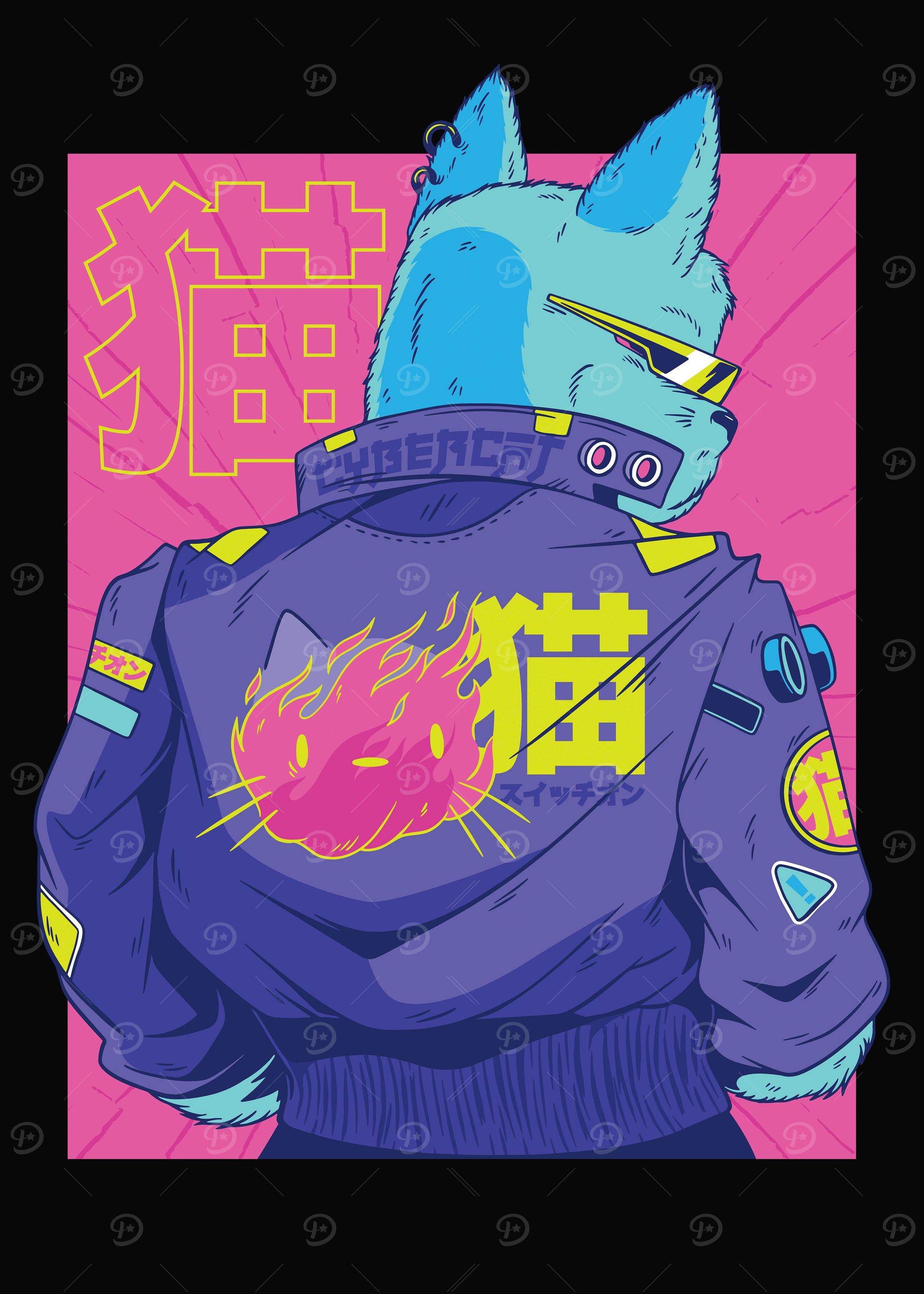 Cyberpunk black Cat vapor