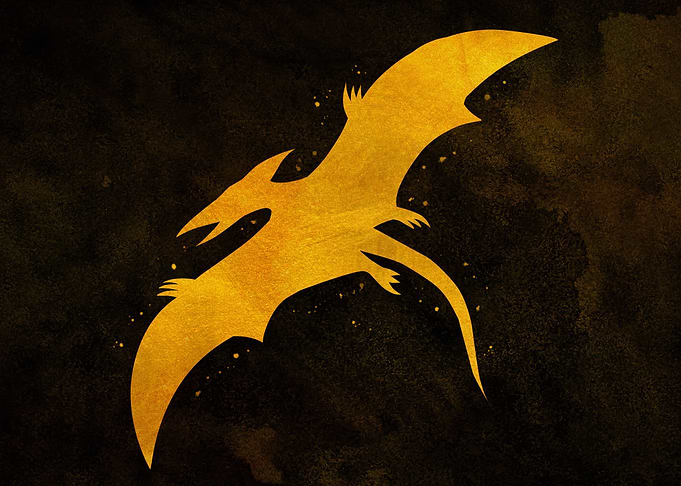 Pterodactyl Dinosaur Gold
