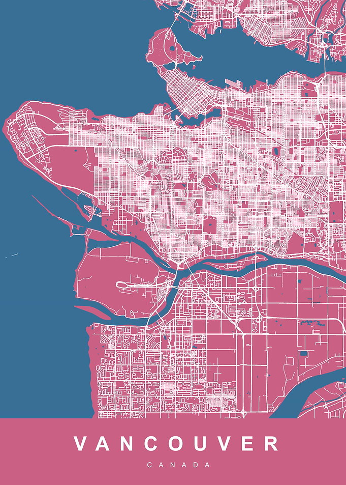 VANCOUVER City Map Canada