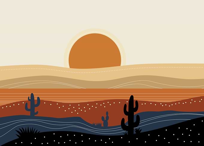Sunrise in the desert