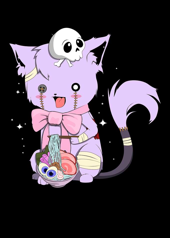 Pastel Goth Cat Ramen