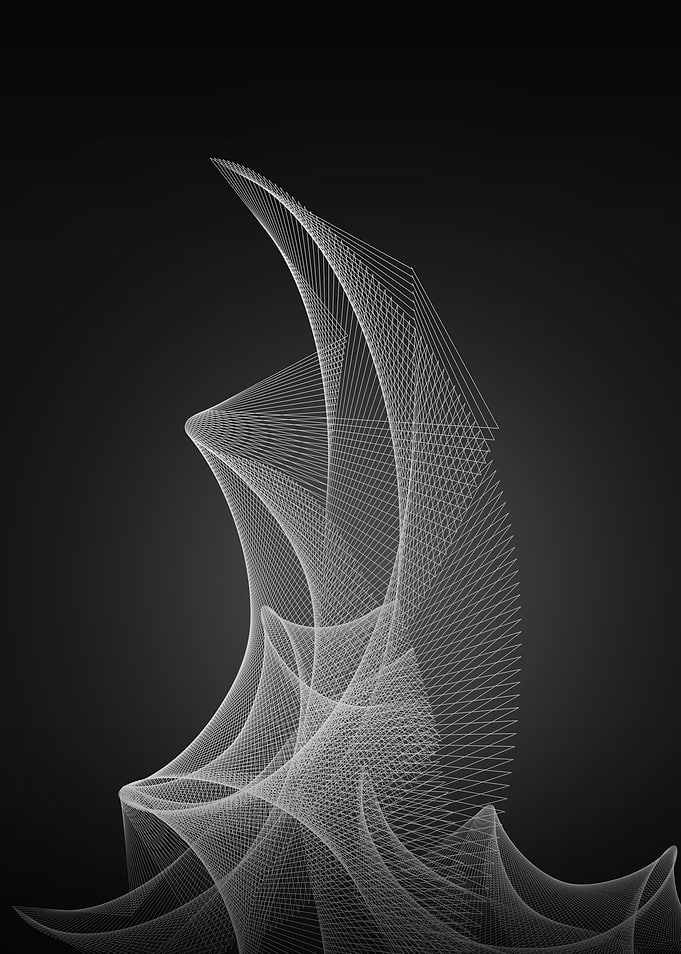Black white abstract shape