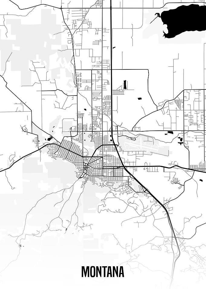 Montana white map