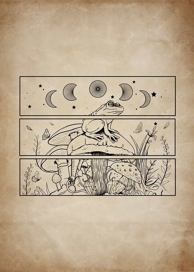 Dark Academia Frog Occult