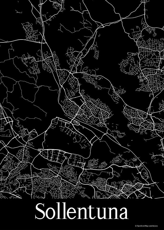 Sollentuna Black Map