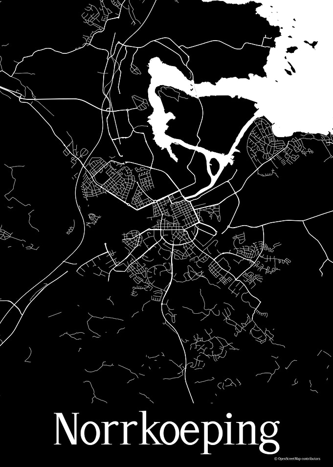 Norrkoeping Black Map