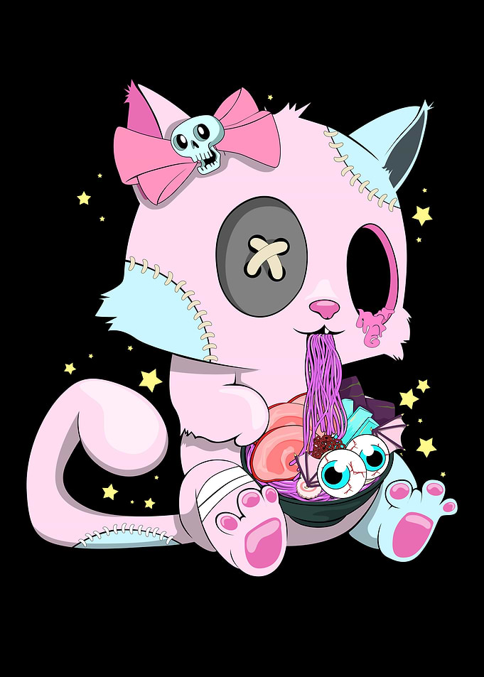 Pastel Goth Cat Ramen