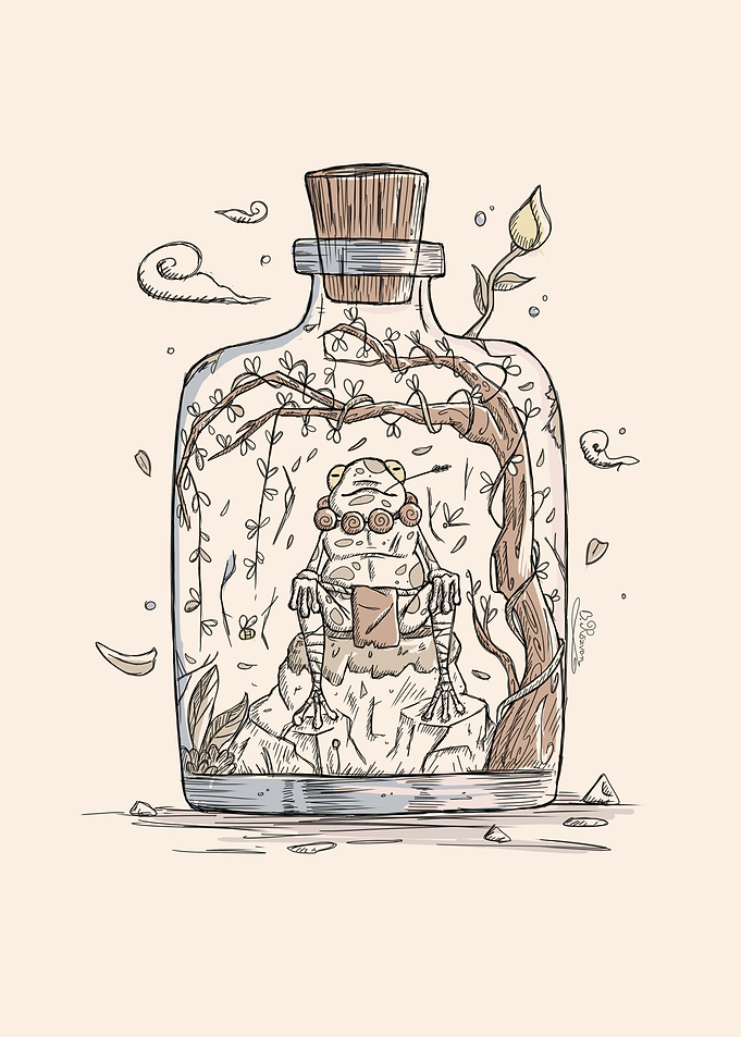 Frog in Bottle