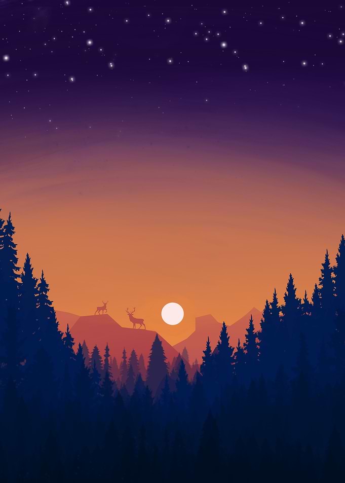 Sunset in the mountain