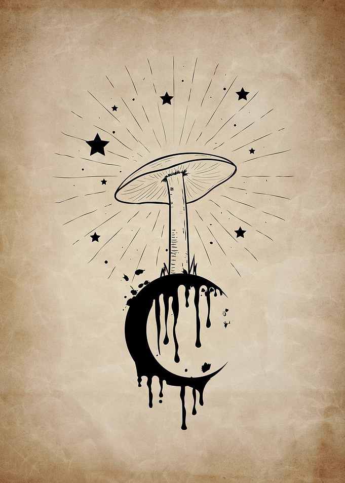 Dark Academia Moon Drip