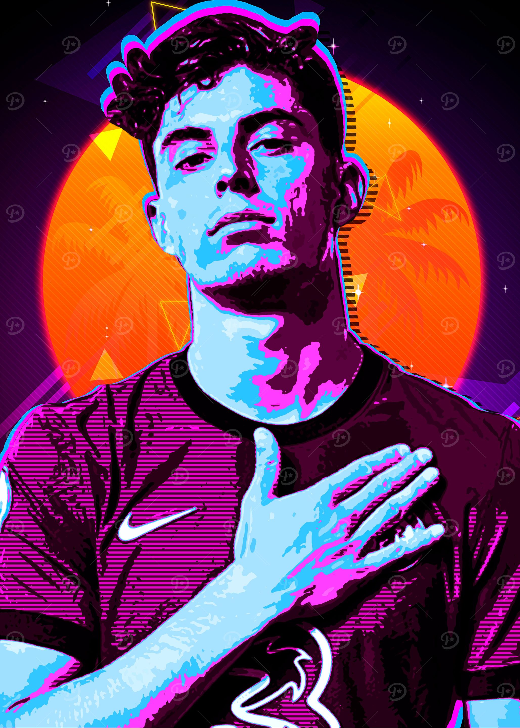 Footballer retro poster