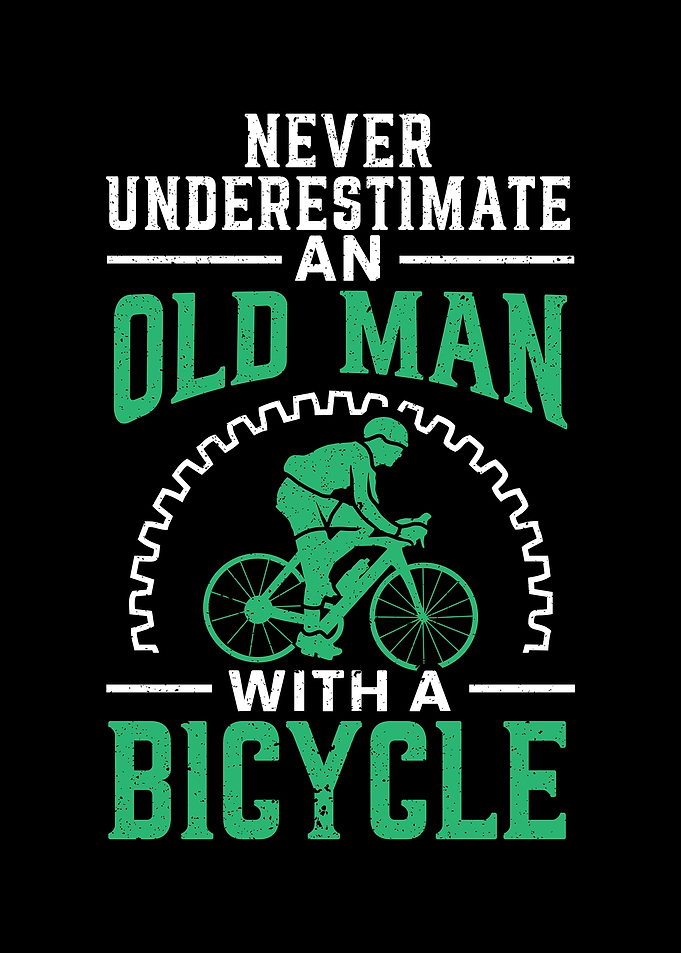 An Old With A Bicycle