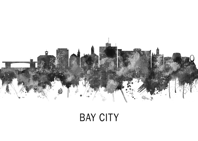 Bay City Michigan Skyline
