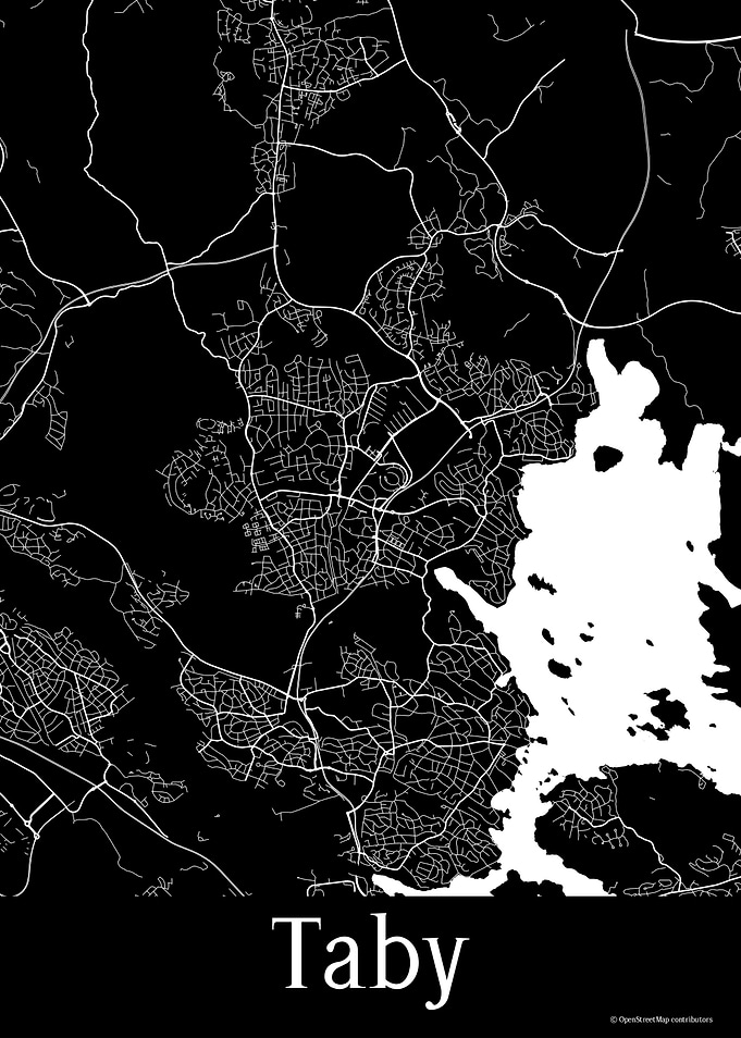 Taby Sweden Black Map