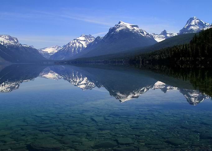Snow Mountains Reflections