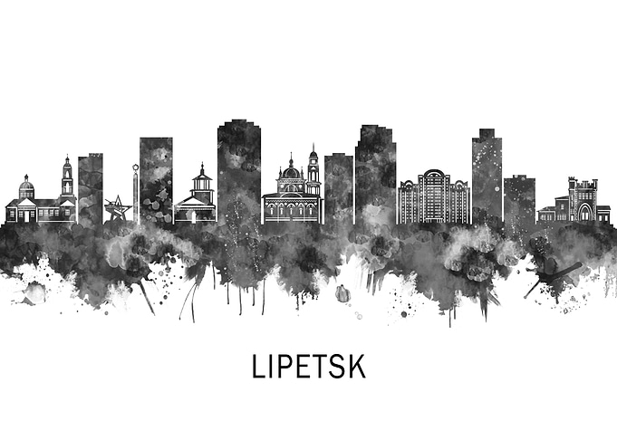 Lipetsk Russia Skyline BW