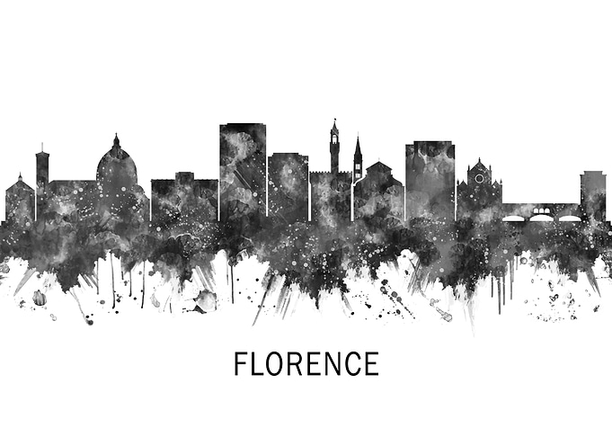 Florence Skyline BW