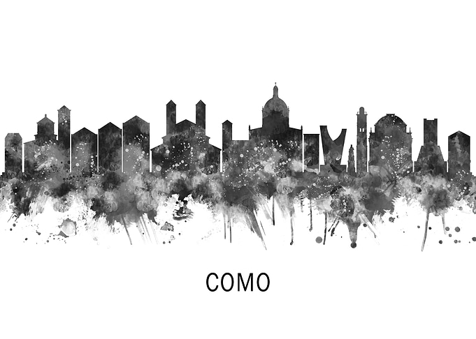 Como Italy Skyline BW