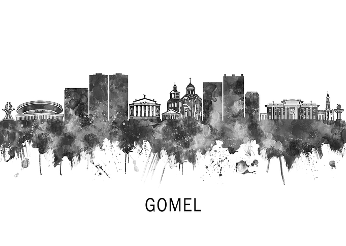 Gomel Belarus Skyline BW