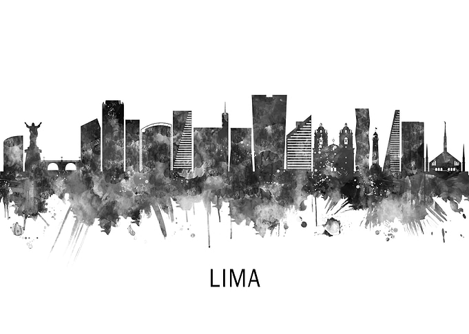 Lima Peru Skyline BW