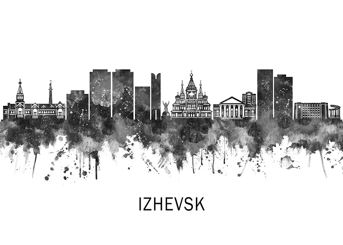 Izhevsk Russia Skyline BW